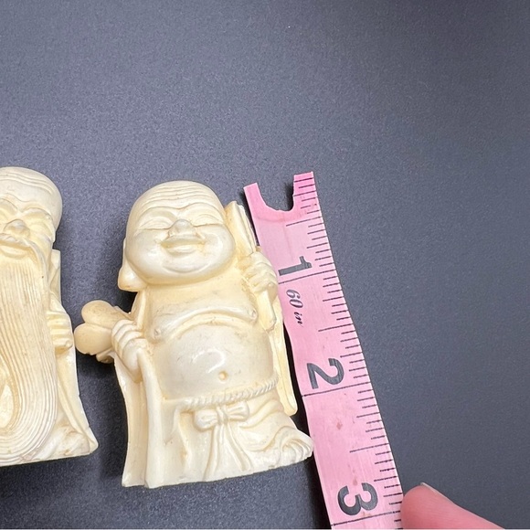 Chinese Miniature Resin Figures 3 Wisemen Fu Lu Shou Wealth~Happiness~Longevity - Picture 3 of 3